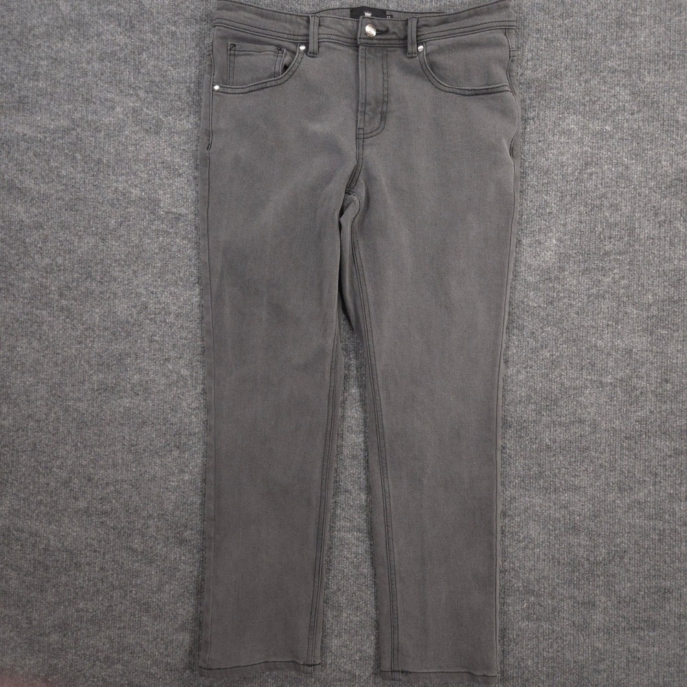 Under 5'10 Jeans Mens 32X28 Gray Tapered Stretch 5 Pocket Denim Preppy Casual